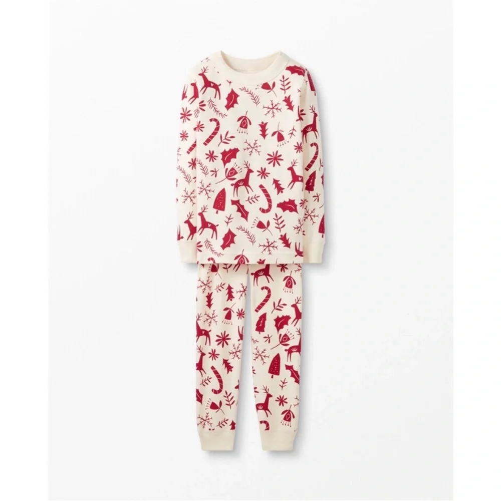 Hanna Andersson (VGUC) | organic cotton scandi Christmas long John pajama set